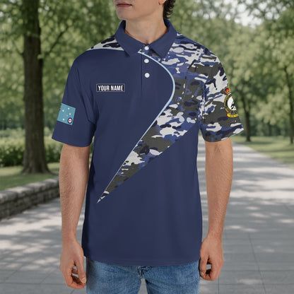 Custom Name Royal Australian Air Force FA-18A Hornet No. 75 Squadron RAAF Polo Shirt