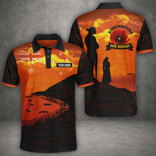 Custom Name Australian Defence Force Veteran Remembrance Polo Shirt