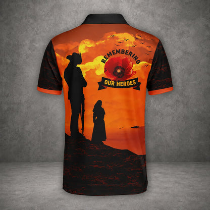 Custom Name Australian Defence Force Veteran Remembrance Polo Shirt