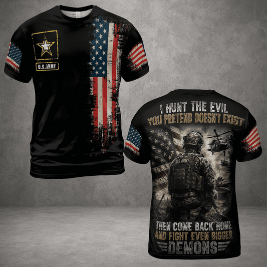 Personalized Veteran Men's American Flag Camo 3D Shirt