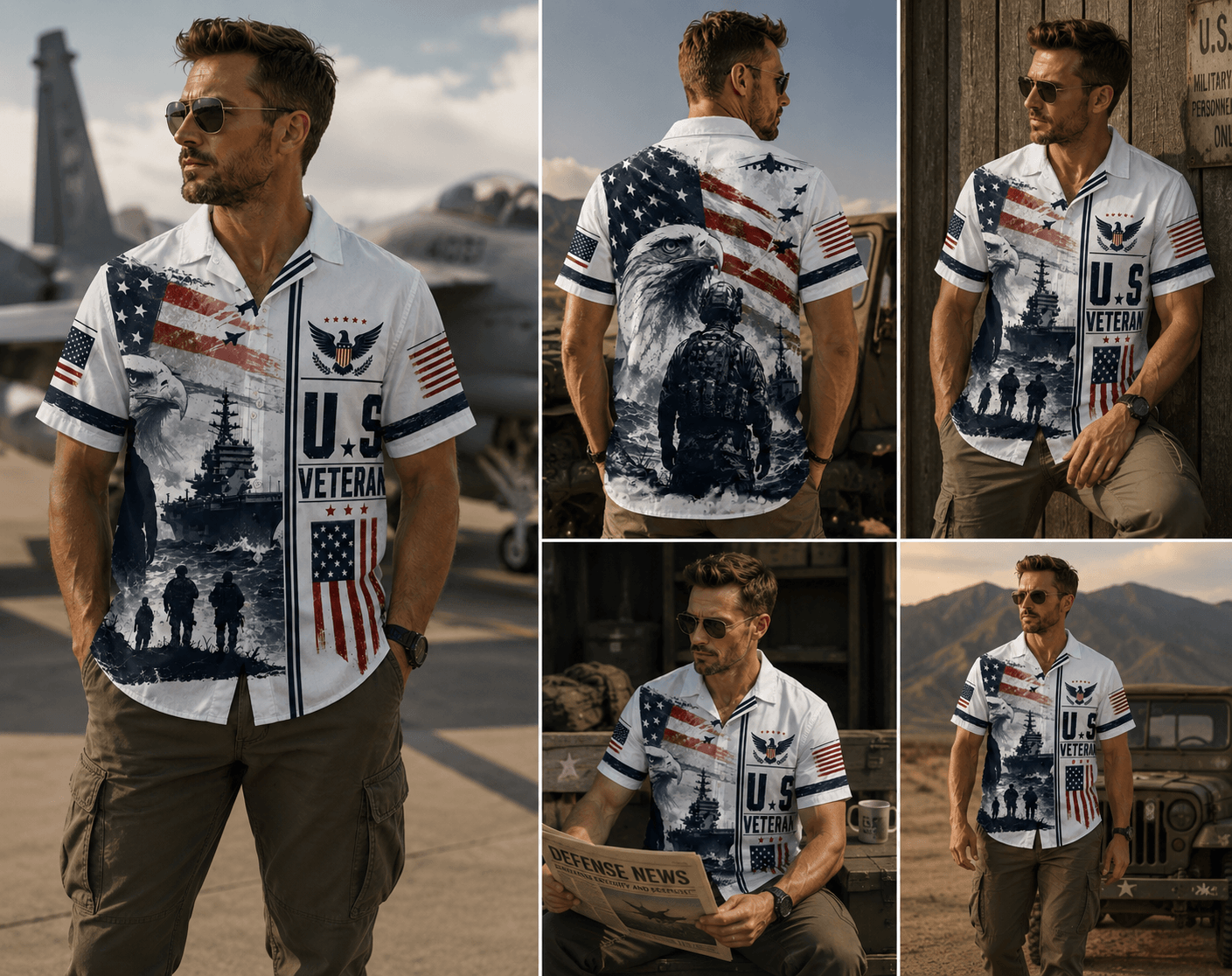 US Veteran Hawaiian Shirt, Patriotic Military Aloha Beach Shirt, Veteran Gift For Dad Husband
