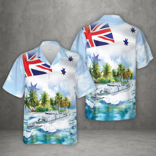 Royal Australian Navy HMAS Fremantle (FCPB 203) Hawaiian Shirt, Patrol Boat Military Aloha Shirt