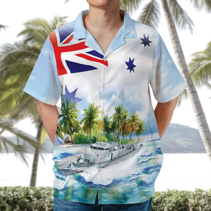 Royal Australian Navy HMAS Fremantle (FCPB 203) Hawaiian Shirt, Patrol Boat Military Aloha Shirt