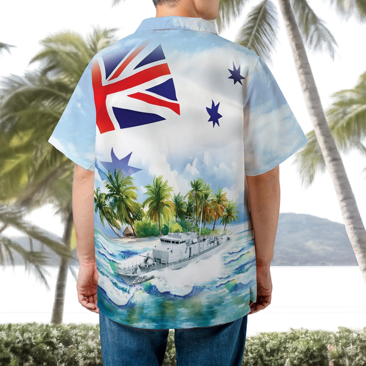 Royal Australian Navy HMAS Fremantle (FCPB 203) Hawaiian Shirt, Patrol Boat Military Aloha Shirt