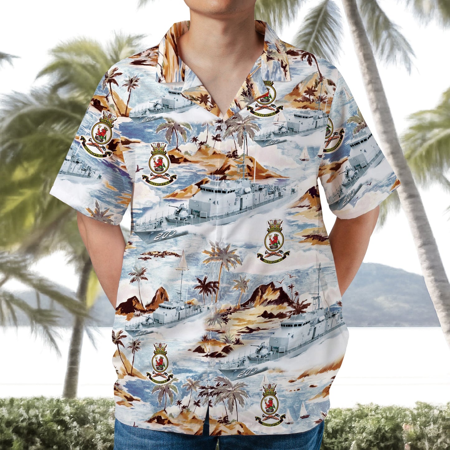 HMAS Fremantle (FCPB 203) Hawaiian Shirt, Royal Australian Navy Patrol Boat Shirt