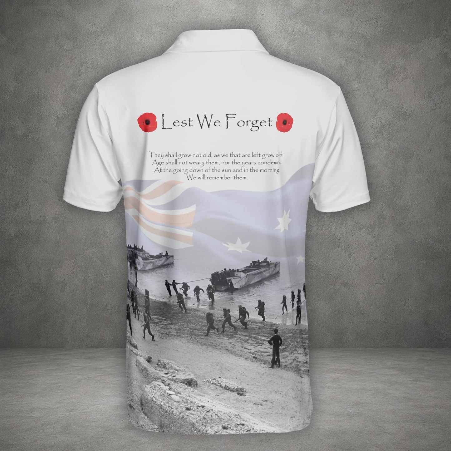 Custom Name Australian Defence Force Remembrance Day Lest We Forget Polo Shirt