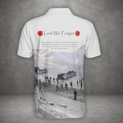 Custom Name Australian Defence Force Remembrance Day Lest We Forget Polo Shirt