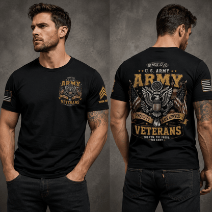 Custom Name US Army Veteran American Flag Pattern Men's 3D Shirt