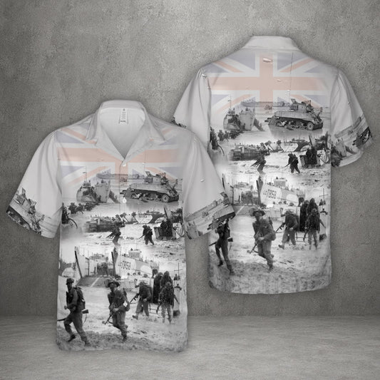 UK Armed Forces Gold Beach D-Day Normandy Landings Hawaiian Shirt