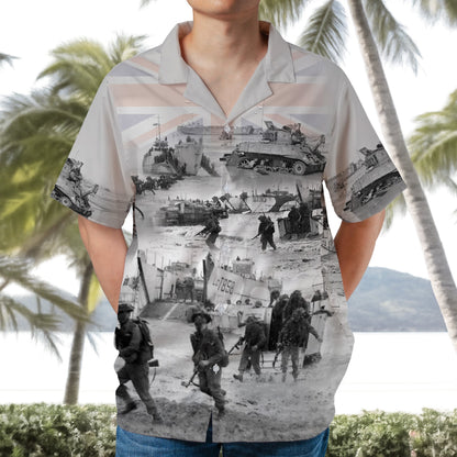 UK Armed Forces Gold Beach D-Day Normandy Landings Hawaiian Shirt