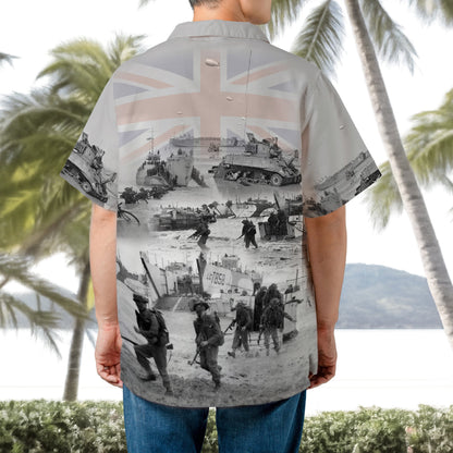 UK Armed Forces Gold Beach D-Day Normandy Landings Hawaiian Shirt