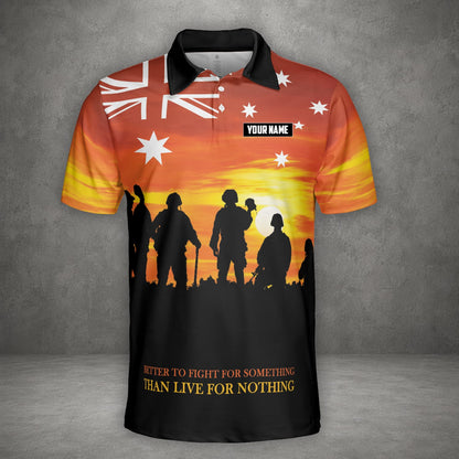 Custom Name Australian Defence Force Polo Shirt, Remembrance Day Lest We Forget Military Gift