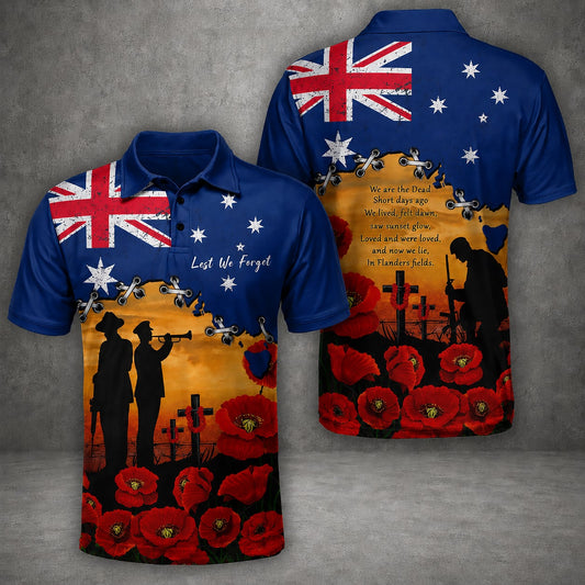 Australian Defence Force Remembrance Day Lest We Forget Polo Shirt