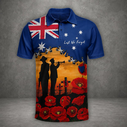 Australian Defence Force Remembrance Day Lest We Forget Polo Shirt