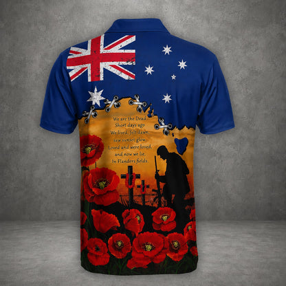 Australian Defence Force Remembrance Day Lest We Forget Polo Shirt