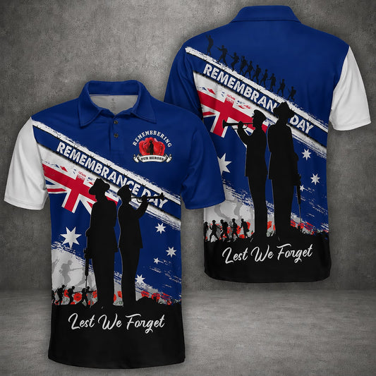 Australian Defence Force Remembrance Day Polo Shirt, Lest We Forget Military Shirt