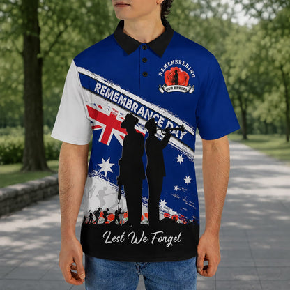 Australian Defence Force Remembrance Day Polo Shirt, Lest We Forget Military Shirt