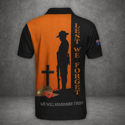Custom Name Australian Defence Force Anzac Day Polo Shirt, Lest We Forget Remembrance Day Shirt