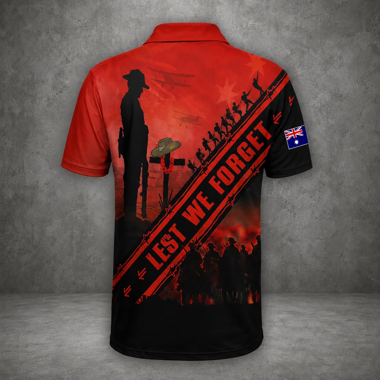 Australian Defence Force Anzac Day Shirt, Remembrance Day Lest We Forget Polo Shirt