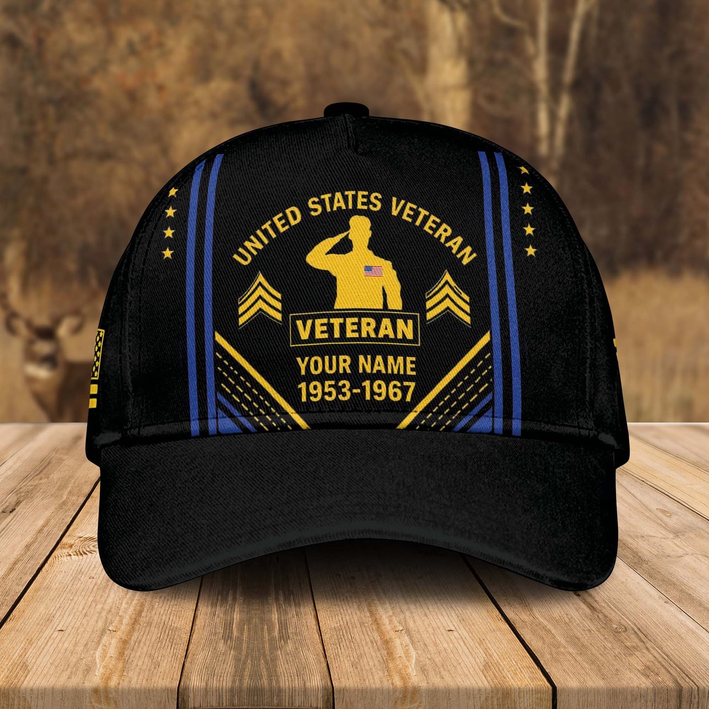 Custom Name Patriotic US Army Veteran Military Black Bomber Jacket / Combo