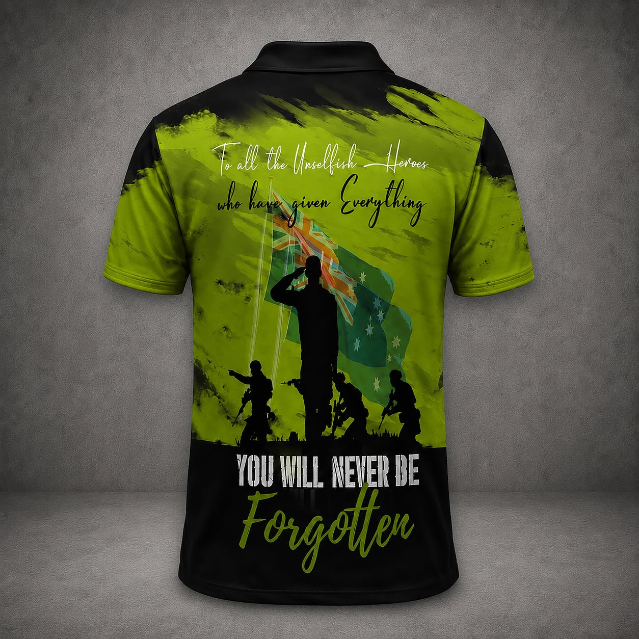 Custom Name Australian Defence Force Anzac Day Polo Shirt, Lest We Forget Remembrance Day Veterans Shirt