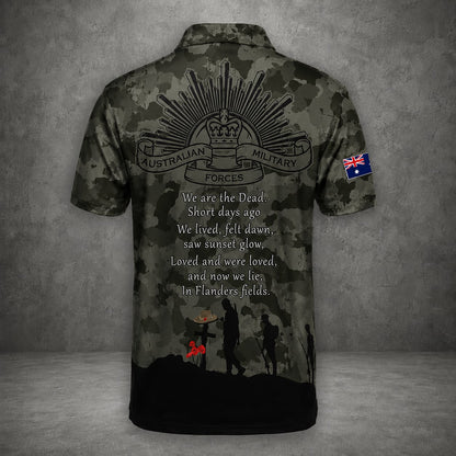 Custom Name Australian Defence Force Anzac Day Polo Shirt, Remembrance Day Lest We Forget Shirt