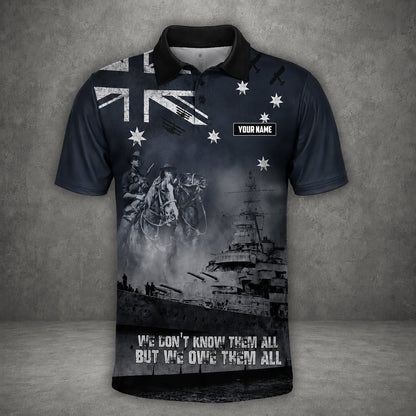 Custom Name Australian Defence Force Anzac Day Shirt, Remembrance Day Lest We Forget Polo Shirt