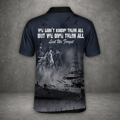 Custom Name Australian Defence Force Anzac Day Shirt, Remembrance Day Lest We Forget Polo Shirt