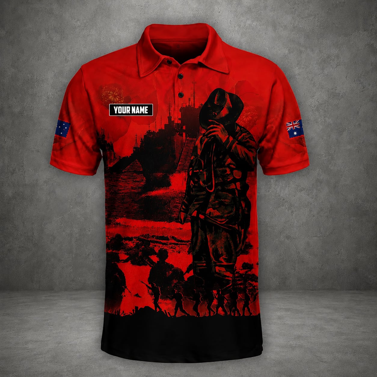 Custom Name Australian Defence Force Anzac Day, Remembrance Day Lest We Forget Polo Shirt