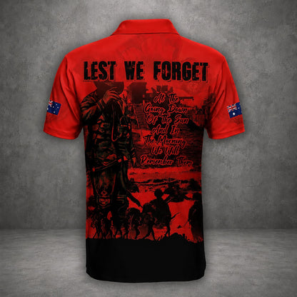 Custom Name Australian Defence Force Anzac Day, Remembrance Day Lest We Forget Polo Shirt