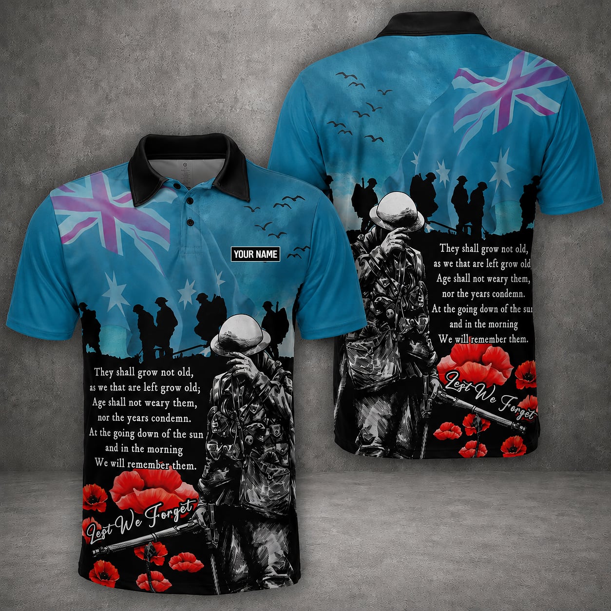 Personalized Australian Defence Force Polo Shirt, Anzac Day Lest We Forget Remembrance Gift