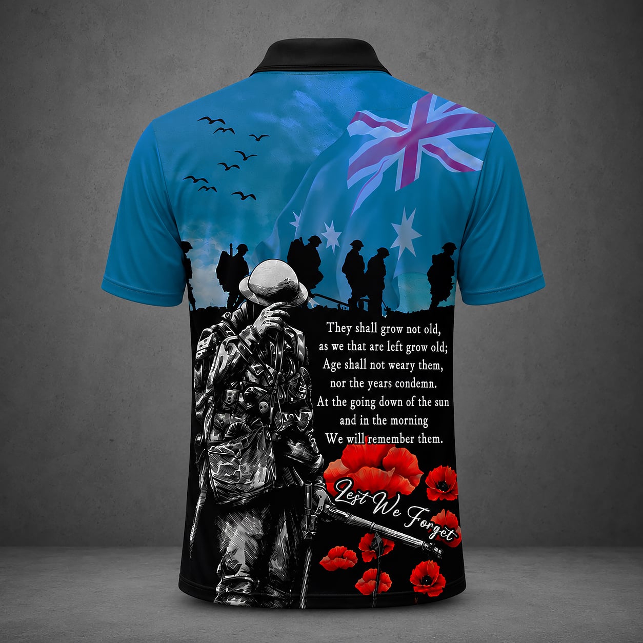 Personalized Australian Defence Force Polo Shirt, Anzac Day Lest We Forget Remembrance Gift