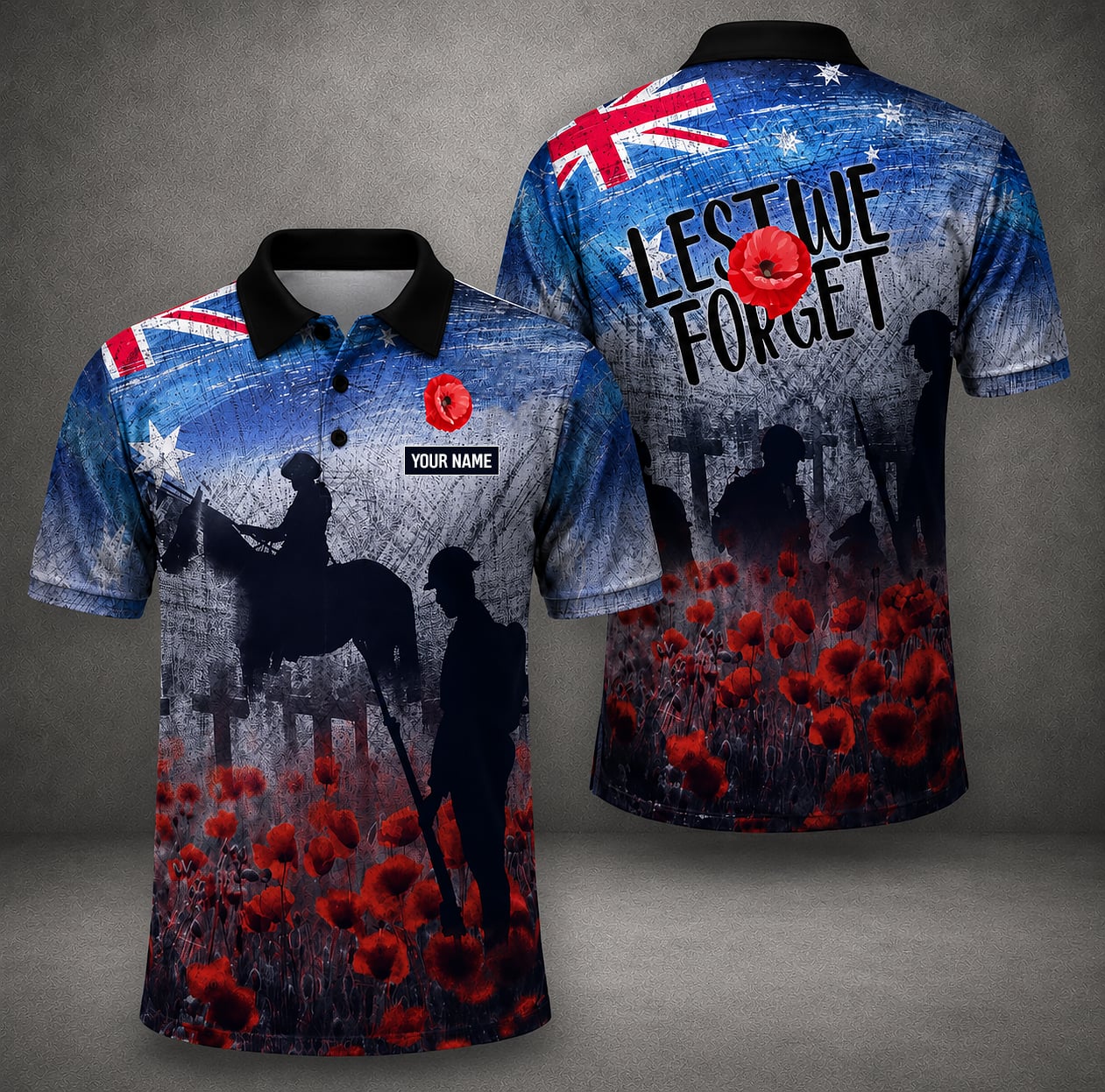 Australian Defence Force Polo Shirt, Anzac Day Lest We Forget Remembrance Gift