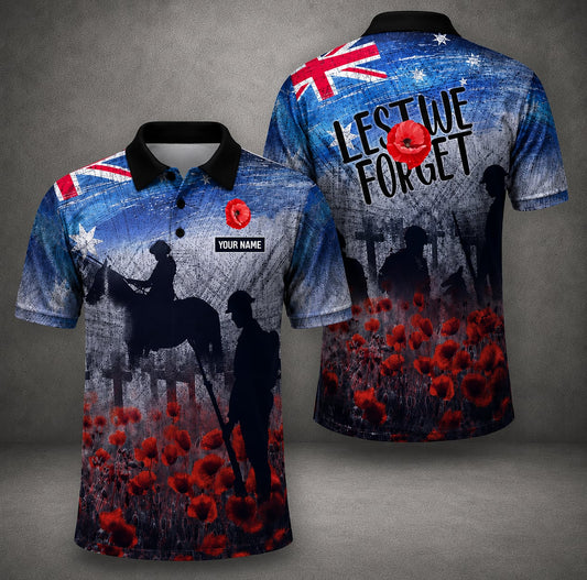 Australian Defence Force Polo Shirt, Anzac Day Lest We Forget Remembrance Gift