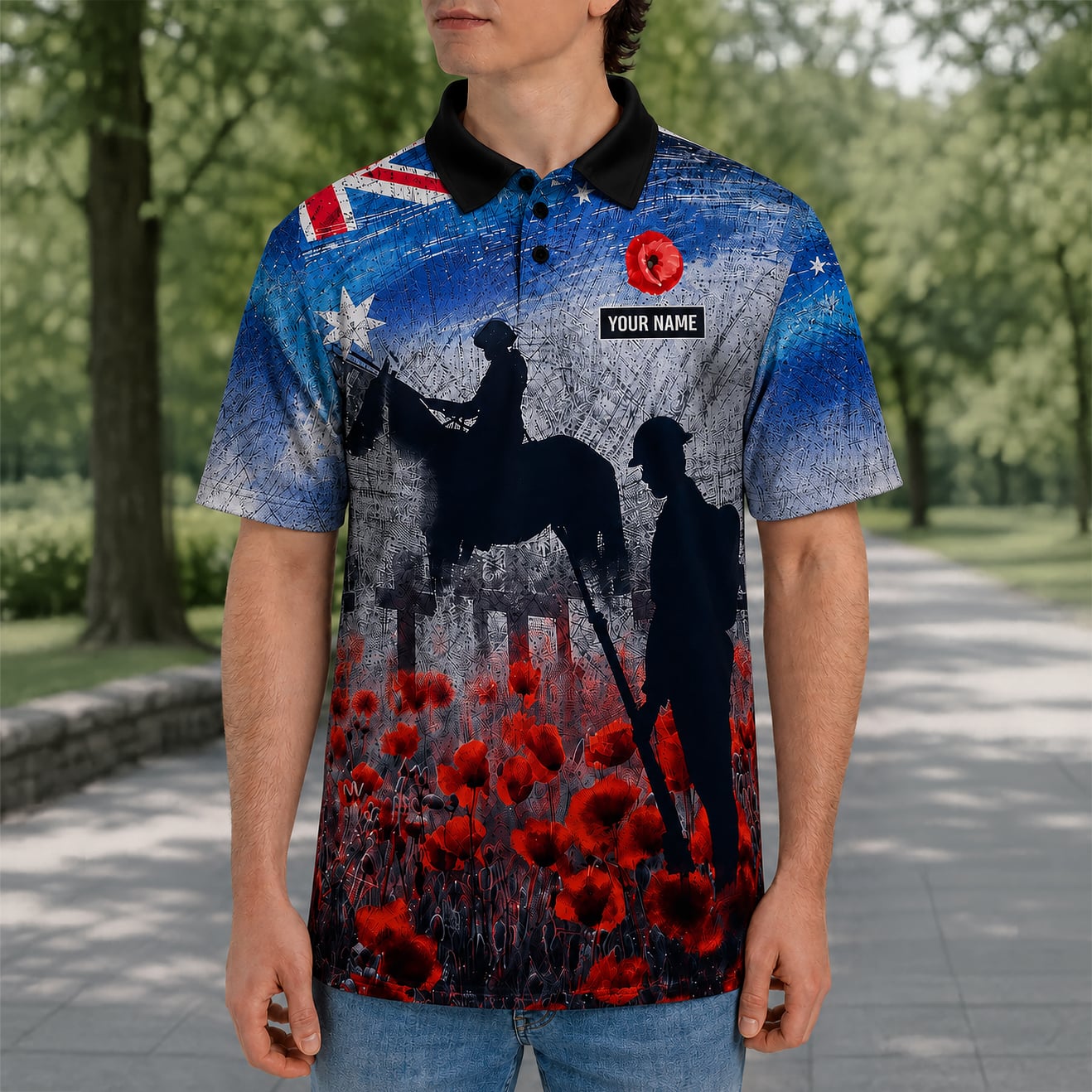 Australian Defence Force Polo Shirt, Anzac Day Lest We Forget Remembrance Gift