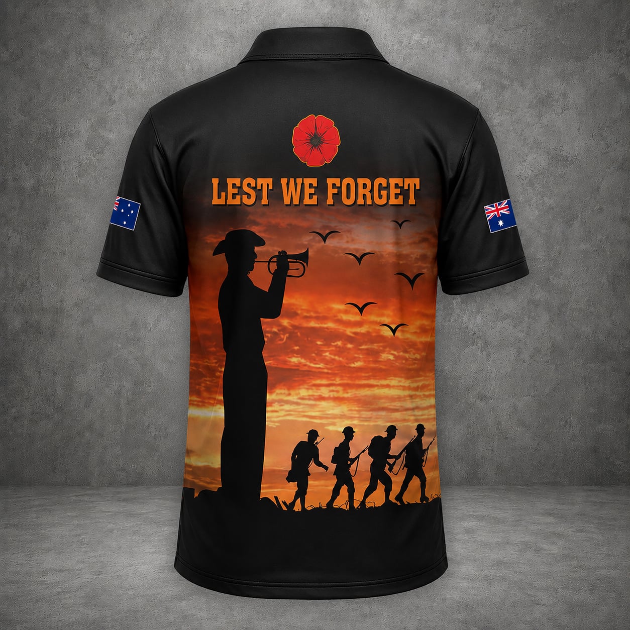Custom Name Australian Defence Force Polo Shirt, Anzac Day Remembrance Day Lest We Forget Veteran Gift