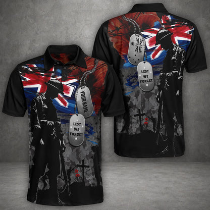 Custom Australian Defence Force Polo Shirt, Lest We Forget Anzac Day Tribute Shirt