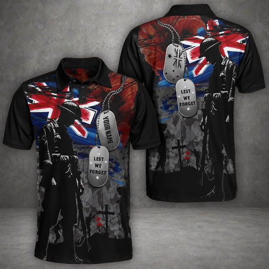Custom Australian Defence Force Polo Shirt, Lest We Forget Anzac Day Tribute Shirt