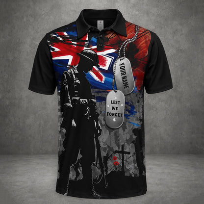 Custom Australian Defence Force Polo Shirt, Lest We Forget Anzac Day Tribute Shirt