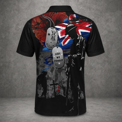 Custom Australian Defence Force Polo Shirt, Lest We Forget Anzac Day Tribute Shirt