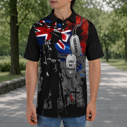 Custom Australian Defence Force Polo Shirt, Lest We Forget Anzac Day Tribute Shirt