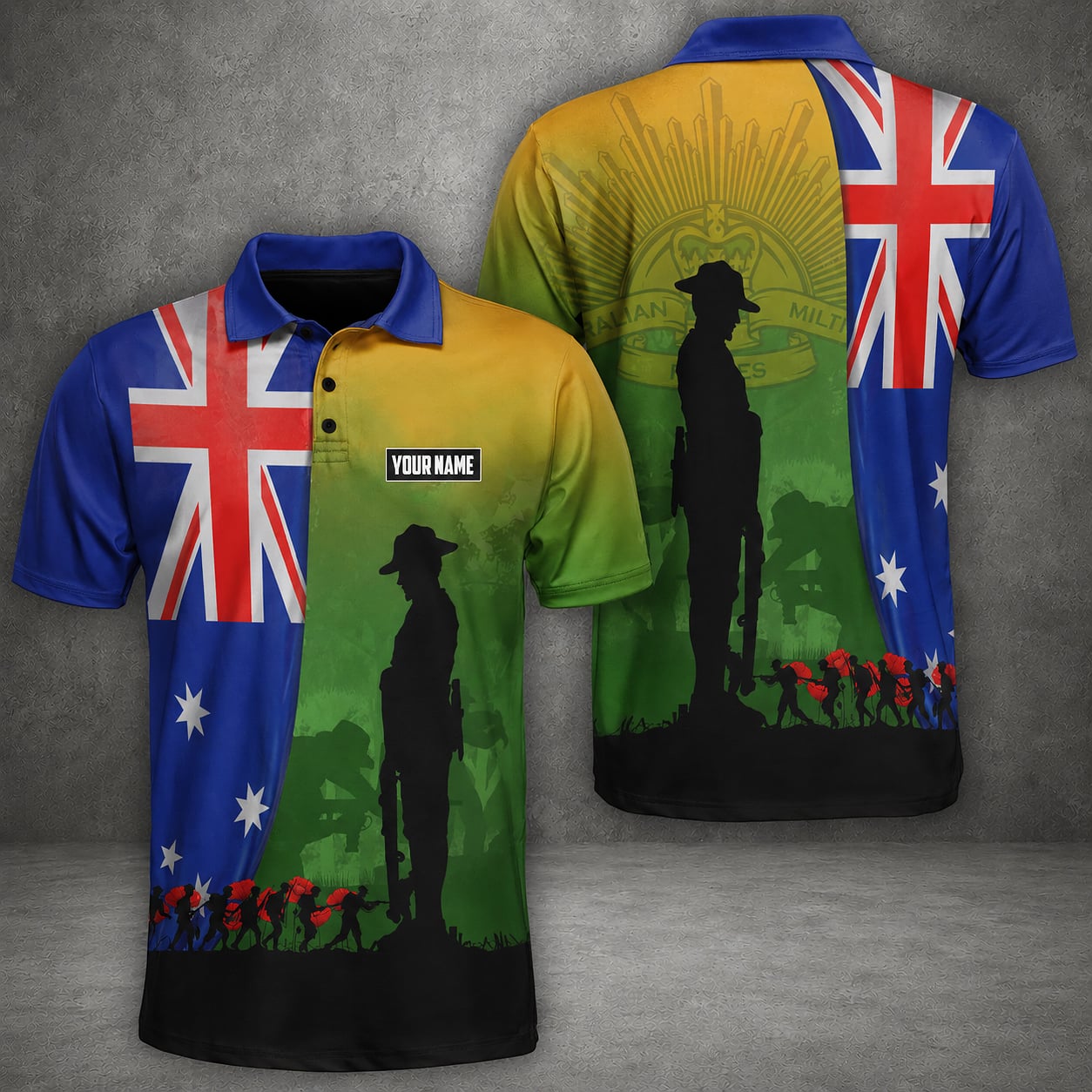 Custom Australian Defence Force Polo Shirt, Anzac Day Tribute Lest We Forget Veteran Shirt