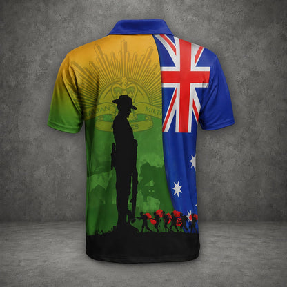 Custom Australian Defence Force Polo Shirt, Anzac Day Tribute Lest We Forget Veteran Shirt