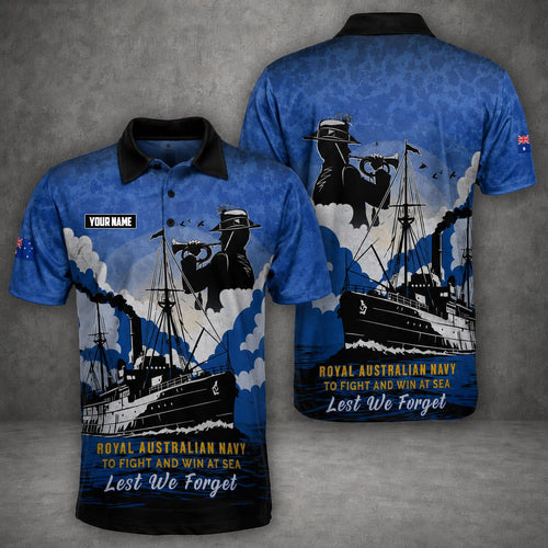 Custom Australian Defence Force Polo Shirt, Lest We Forget Anzac Day Veteran Gift