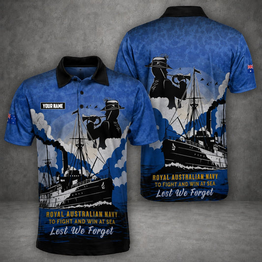 Custom Australian Defence Force Polo Shirt, Lest We Forget Anzac Day Veteran Gift