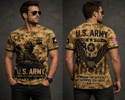 US Army 250th Anniversary 3D Shirt, Military Veteran American Pride Men's Tee