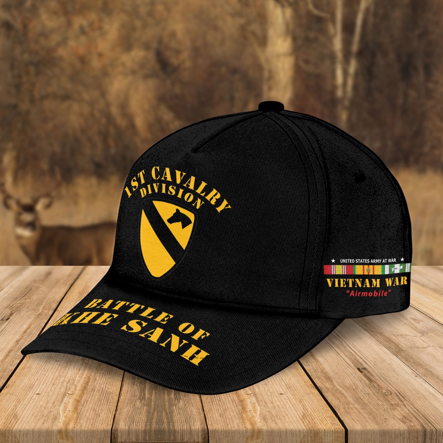 Custom Name US Army 1st Cavalry Division Battle of Khe Sanh, Vietnam Veteran Cap