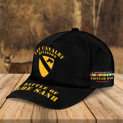 Custom Name US Army 1st Cavalry Division Battle of Khe Sanh, Vietnam Veteran Cap