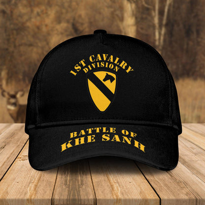 Custom Name US Army 1st Cavalry Division Battle of Khe Sanh, Vietnam Veteran Cap