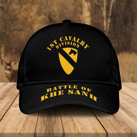 Custom Name US Army 1st Cavalry Division Battle of Khe Sanh, Vietnam Veteran Cap